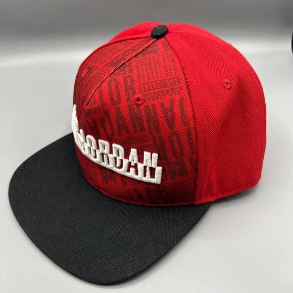 Air Jordan Hat Men Red Black‎ Jumpman Script Snap Back Cap